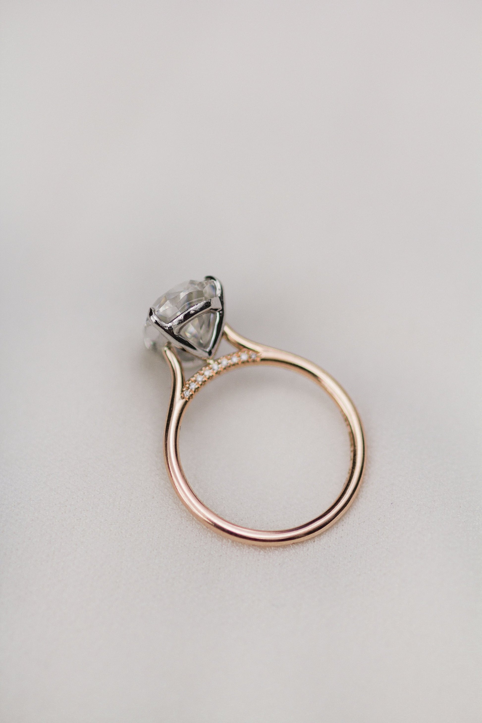 4.50 CT Pear Moissanite Ring Featuring Bridge Style 8