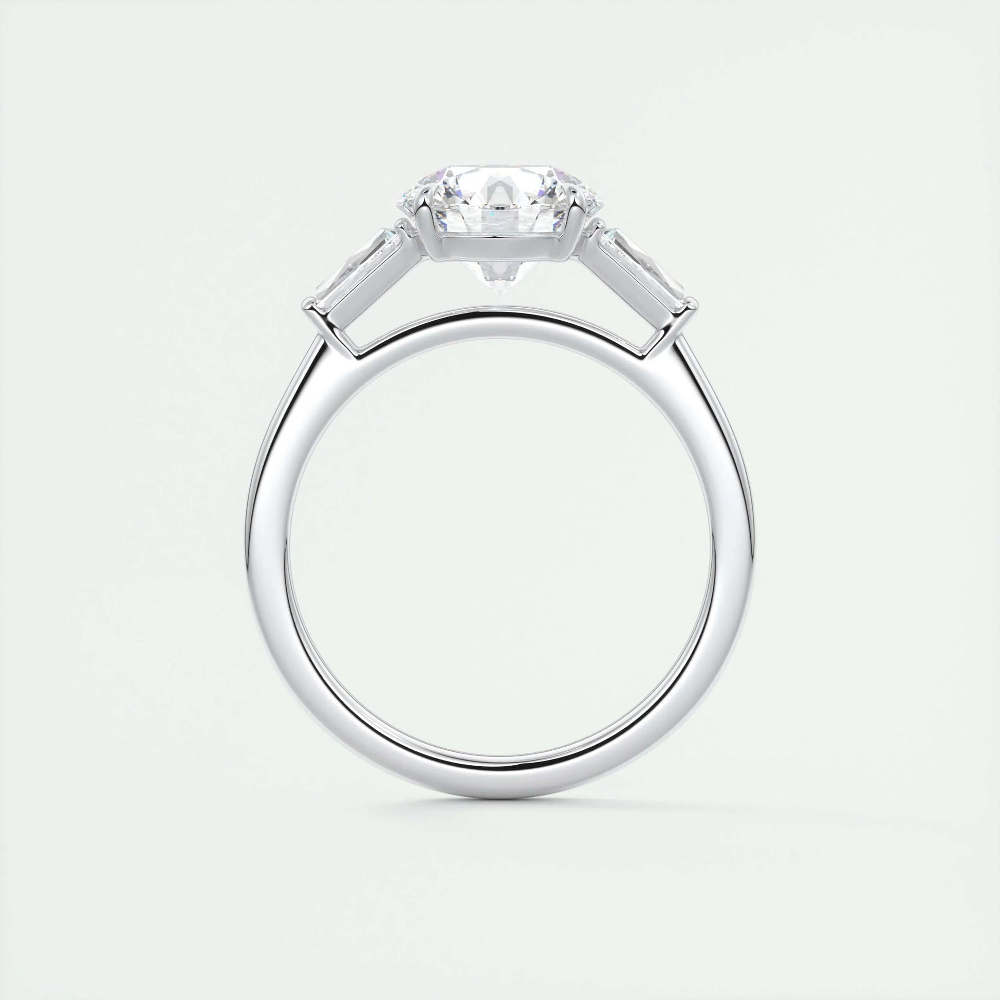 2.0 CT Round Cut Three Stone Moissanite Engagement Ring 8