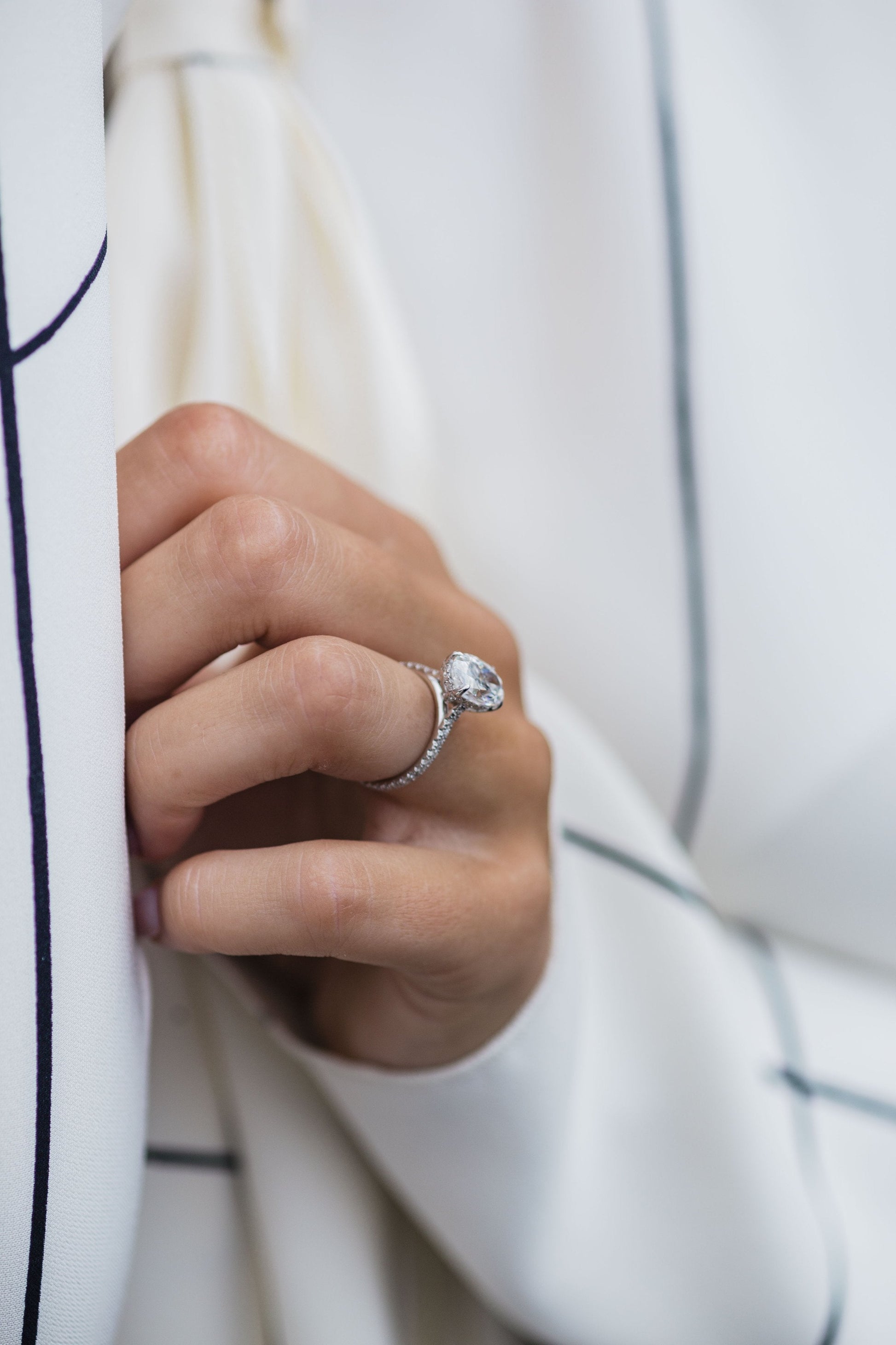 2.90 CT Oval Hidden Halo & Pave Moissanite Engagement Ring 3