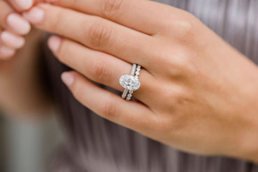 3.40 CT Oval Moissanite Ring Featuring Hidden Halo Style 10