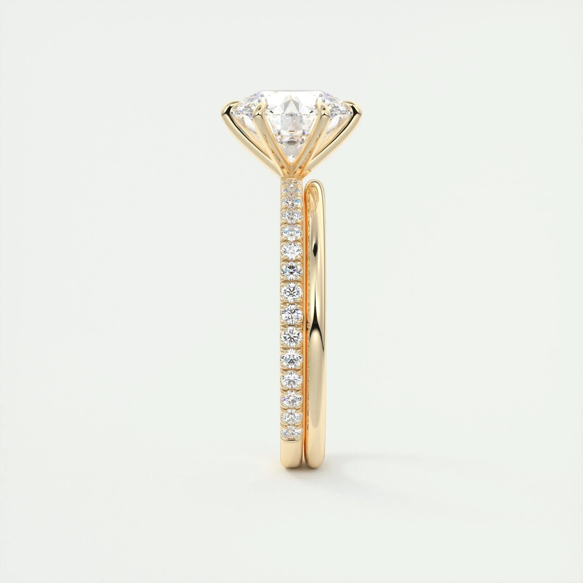 2.0 CT Round Cut Pave Moissanite Engagement Ring 12