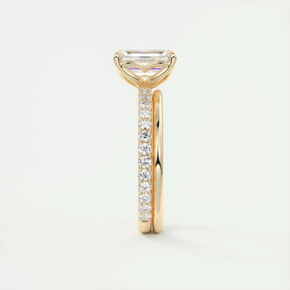 1.91 CT Emerald Solitaire Pave Moissanite Engagement Ring 12