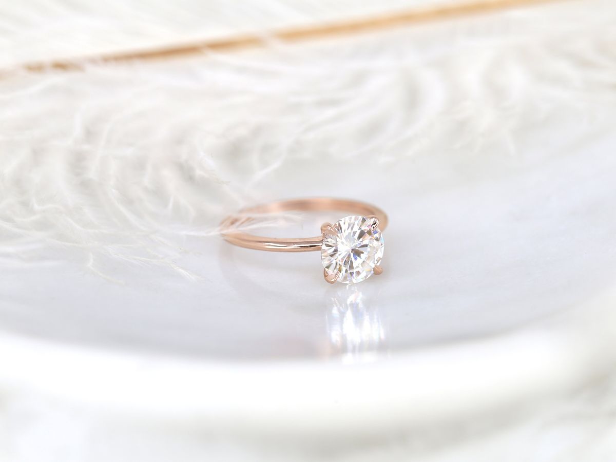 Stunning 2.0 CT Round Moissanite Engagement Ring with Solitaire Design 4