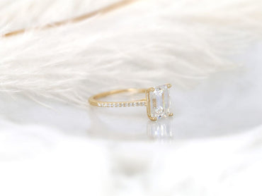 Stunning 2.6 CT Emerald Moissanite Engagement Ring with Pave Design 2