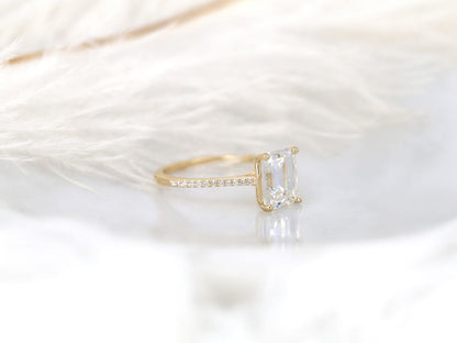 Stunning 2.6 CT Emerald Moissanite Engagement Ring with Pave Design 2