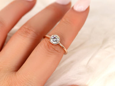 Stunning 0.75 CT Round Moissanite Engagement Ring With Bezel Design 10