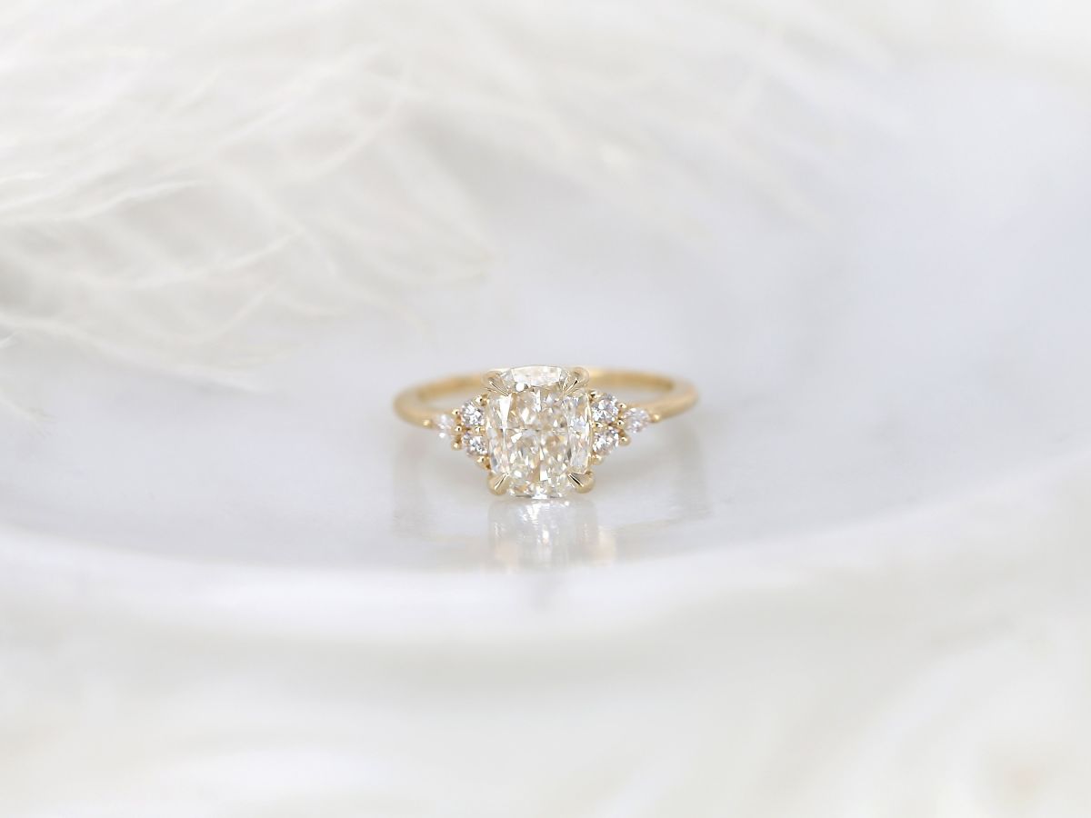 Stunning 2 CT Cushion Moissanite Engagement Ring with Cluster Design 1