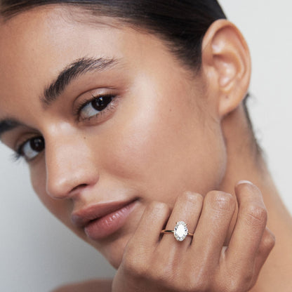 Stunning 1 CT Oval Moissanite Engagement Ring with Solitaire Design 5