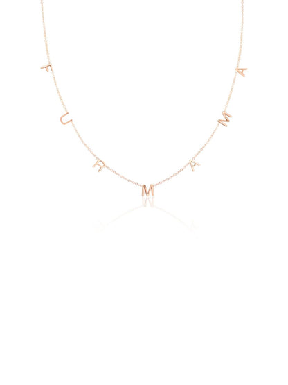 Customized Letter Name Necklace in Solid Gold 1