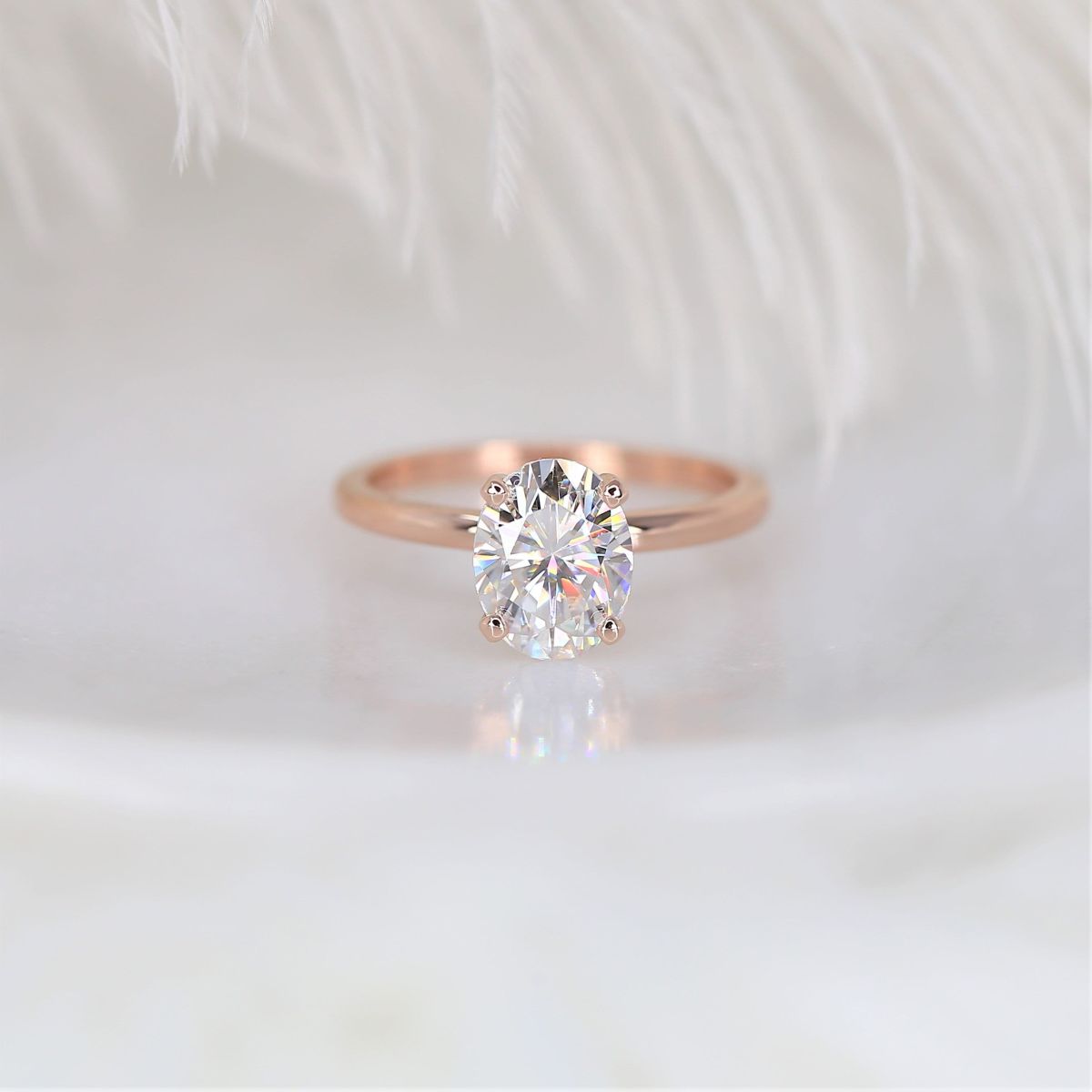 Stunning 2.0 CT Oval Moissanite Engagement Ring with Solitaire Design 1