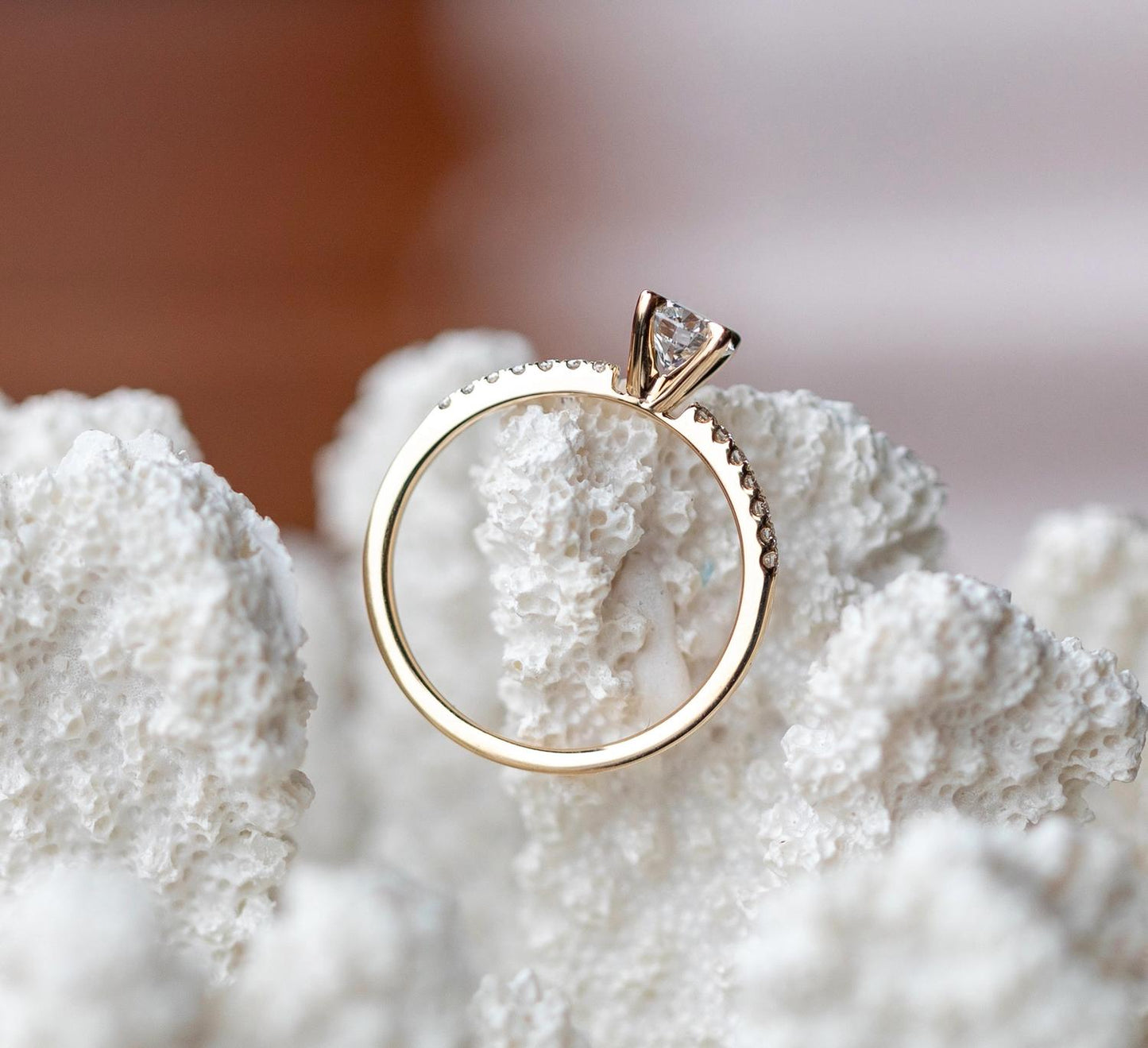 0.50 CT Round Cut Pave CVD F/VVS1 Diamond Engagement Ring 10