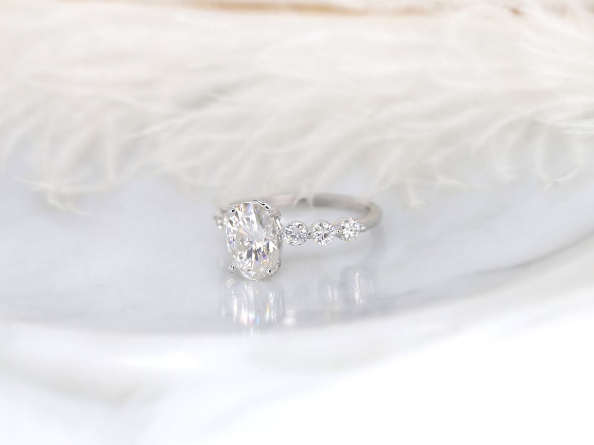 Stunning 2.5 CT Oval Moissanite Engagement Ring with Pave Design 2