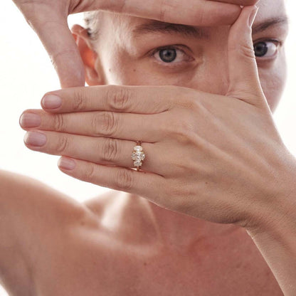 Stunning 1.5 CT Oval Moissanite Engagement Ring with Three Stone Design 5