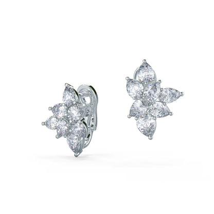 0.50 TCW Pear Moissanite Cluster Stud Earrings in Gold 2