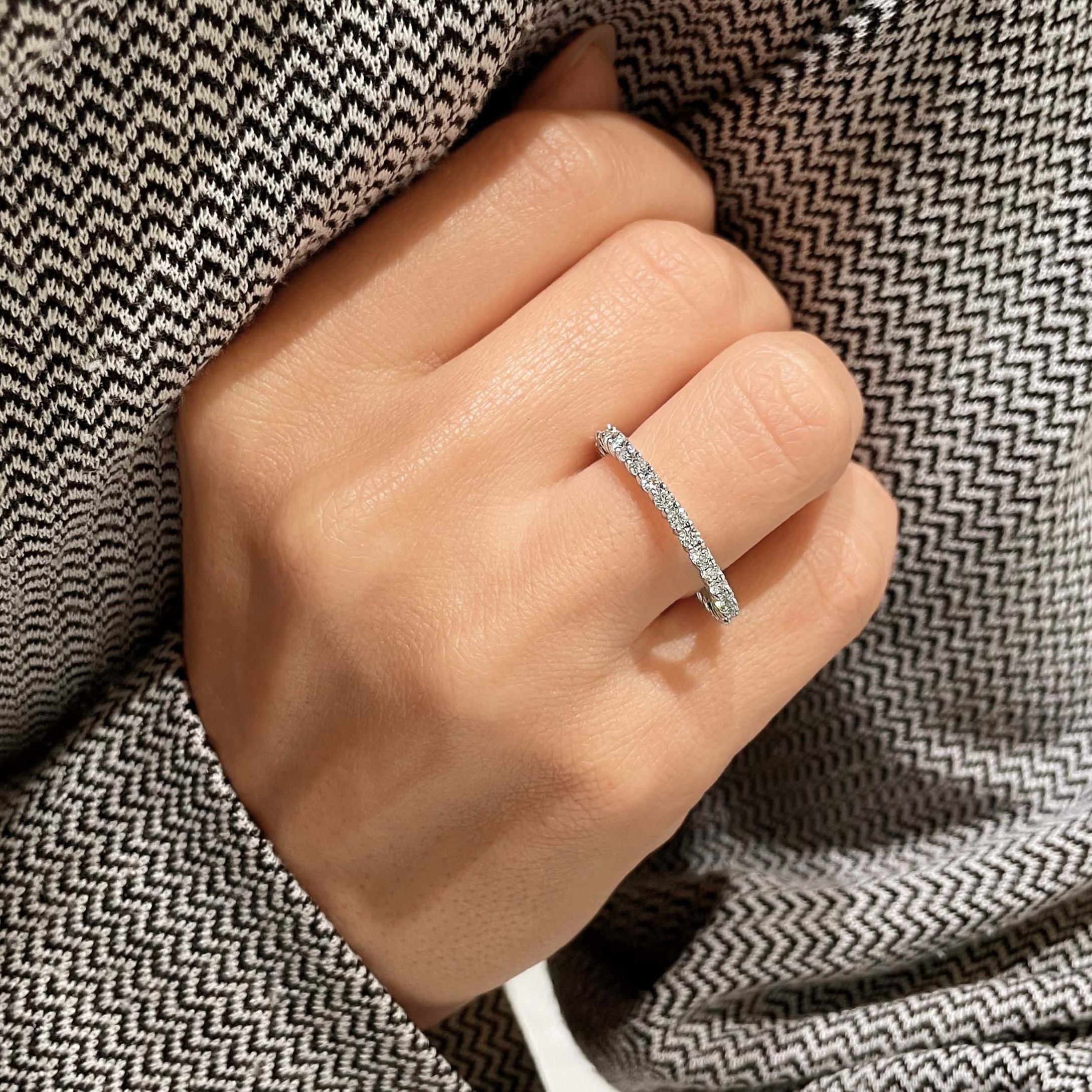 0.9 CT Round Full Eternity Lab Grown Diamond Wedding Band