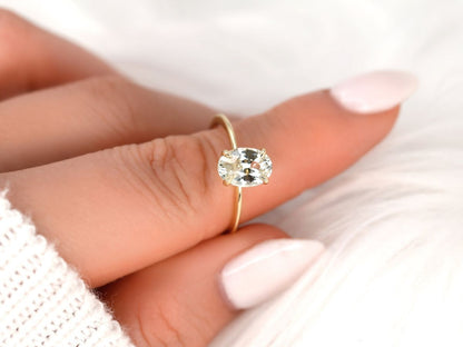 Stunning 1.98 CT Oval Moissanite Engagement Ring with Solitaire Design 8