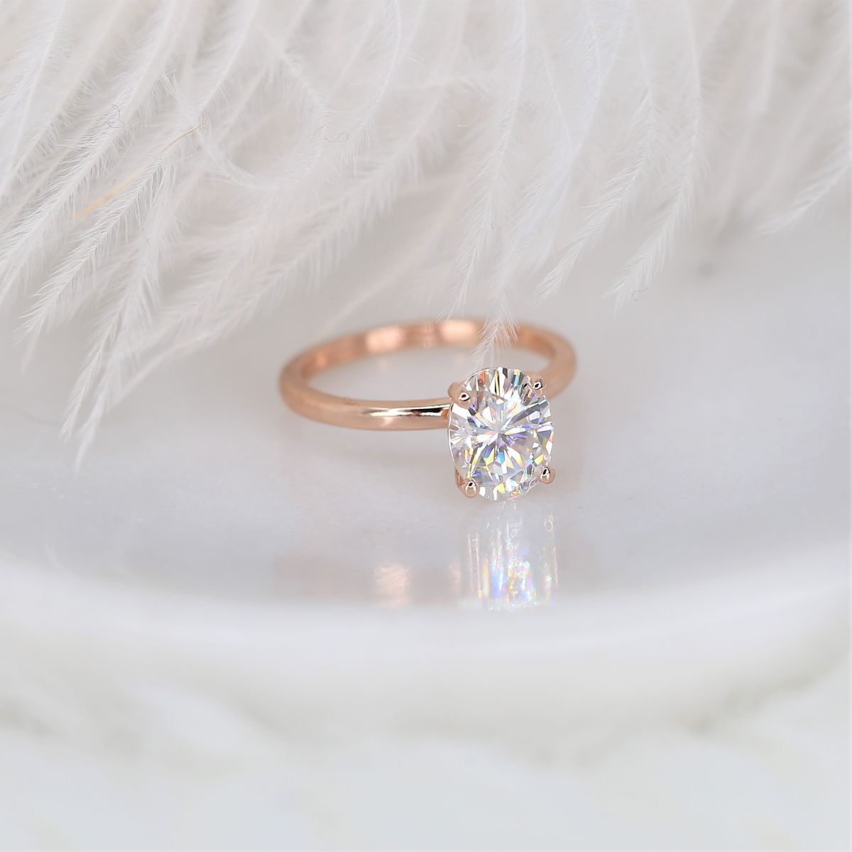 Stunning 2.0 CT Oval Moissanite Engagement Ring with Solitaire Design 3