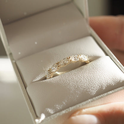 Stunning 1 TCW Marquise Moissanite Stones Half Eternity Wedding Bands 6