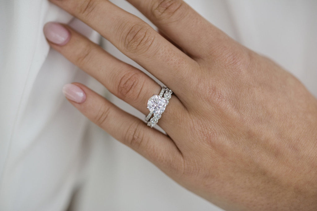 2.50 CT Round Cut Hidden Halo Moissanite Engagement Ring 3