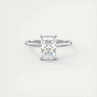 2.10 CT Radiant Hidden Halo Moissanite Engagement Ring 1
