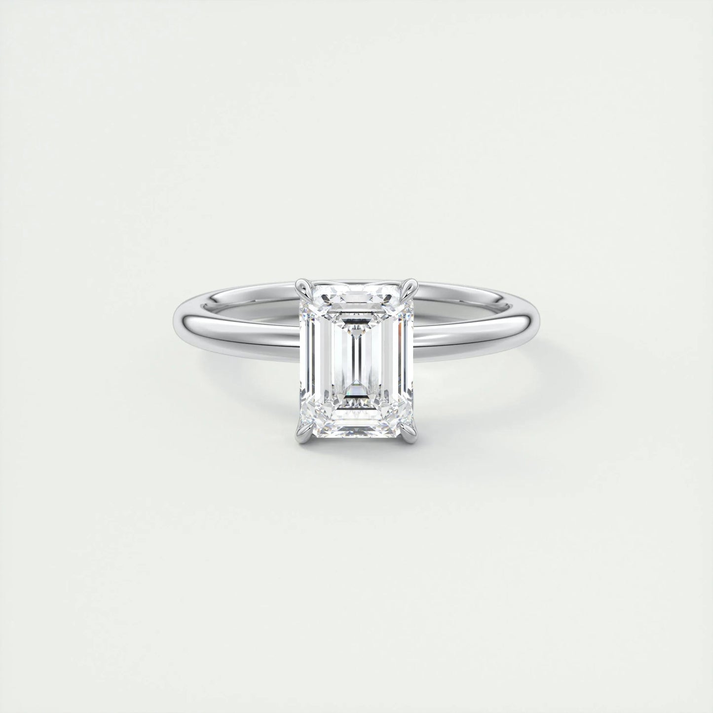 1.91 CT Emerald Cut Solitaire Moissanite Engagement Ring 1