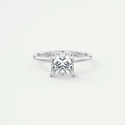 2.08 CT Princess Cut Solitaire Moissanite Engagement Ring 1