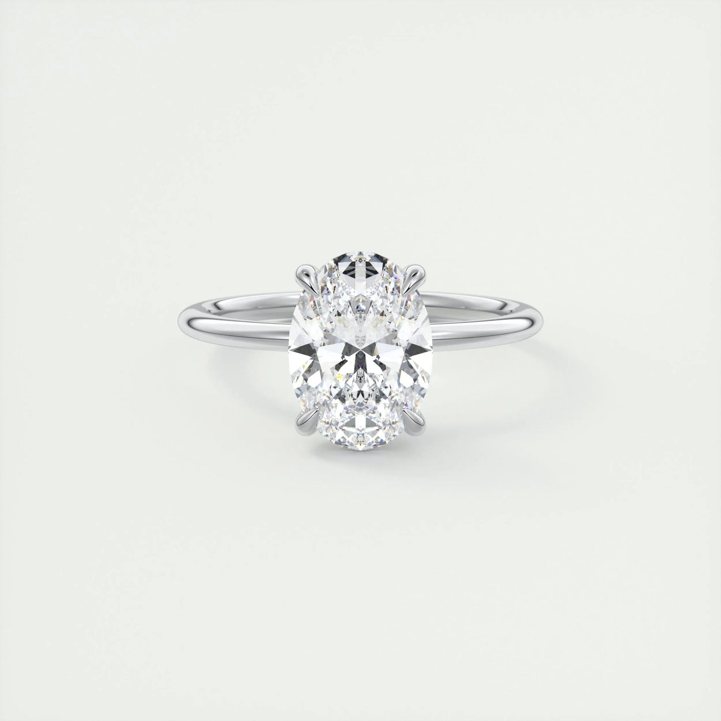 1.91 CT Oval Hidden Halo Moissanite Engagement Ring 1