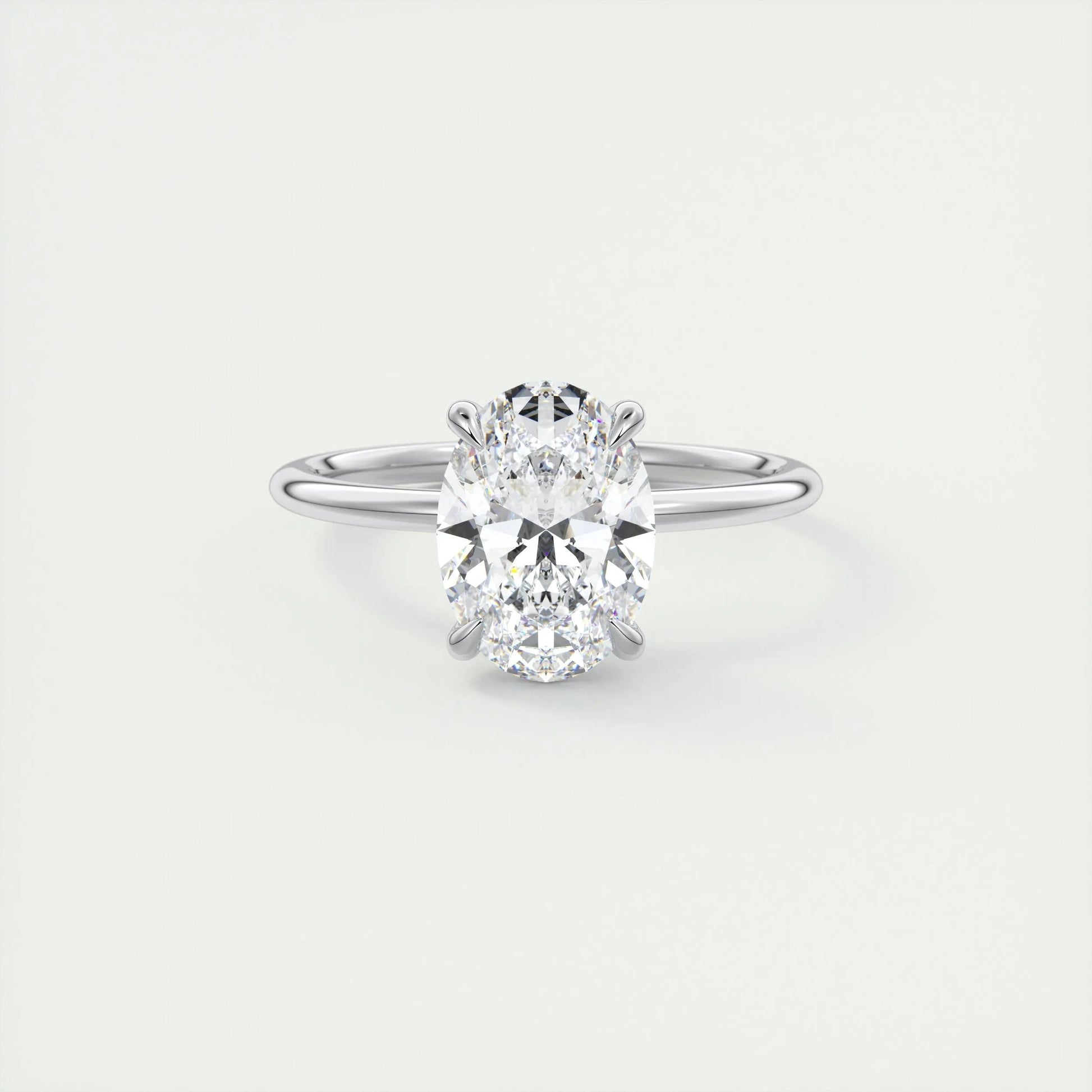 1.91 CT Oval Hidden Halo Moissanite Engagement Ring 1