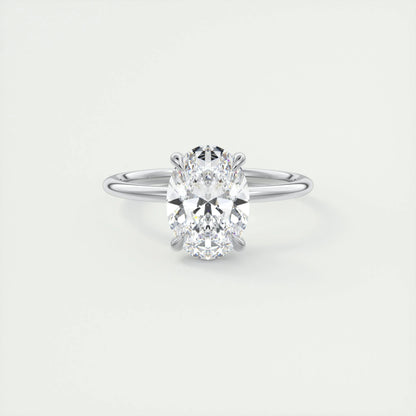 1.91 CT Oval Hidden Halo Moissanite Engagement Ring 1