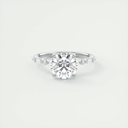 2.0 CT Round Pave Moissanite Engagement Ring 1