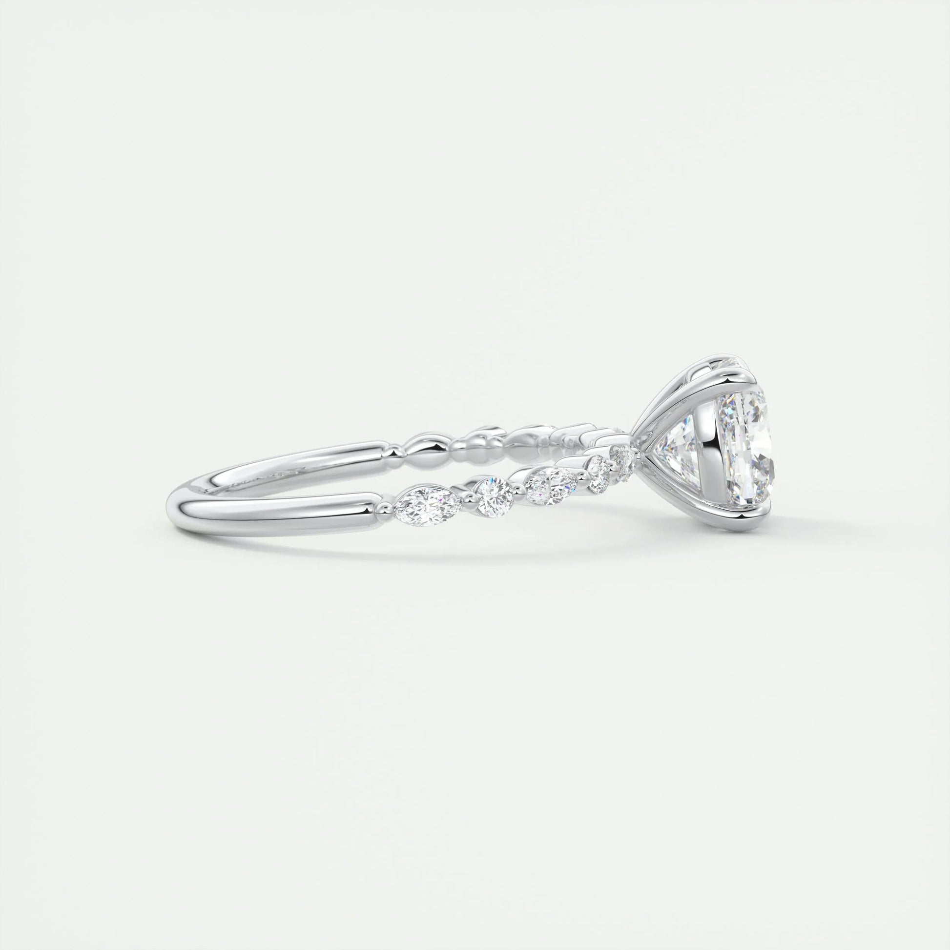 2.15 CT Cushion Cut Pave Moissanite Engagement Ring 2