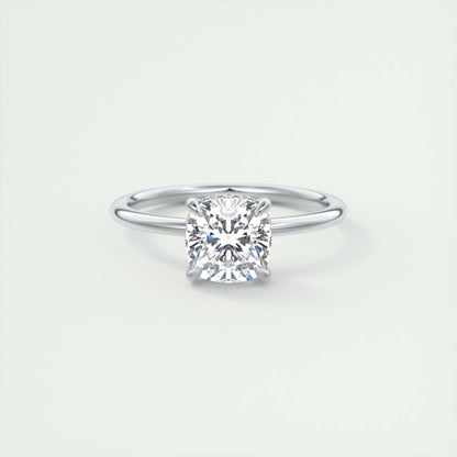 2.15 CT Cushion Hidden Halo Moissanite Engagement Ring 1