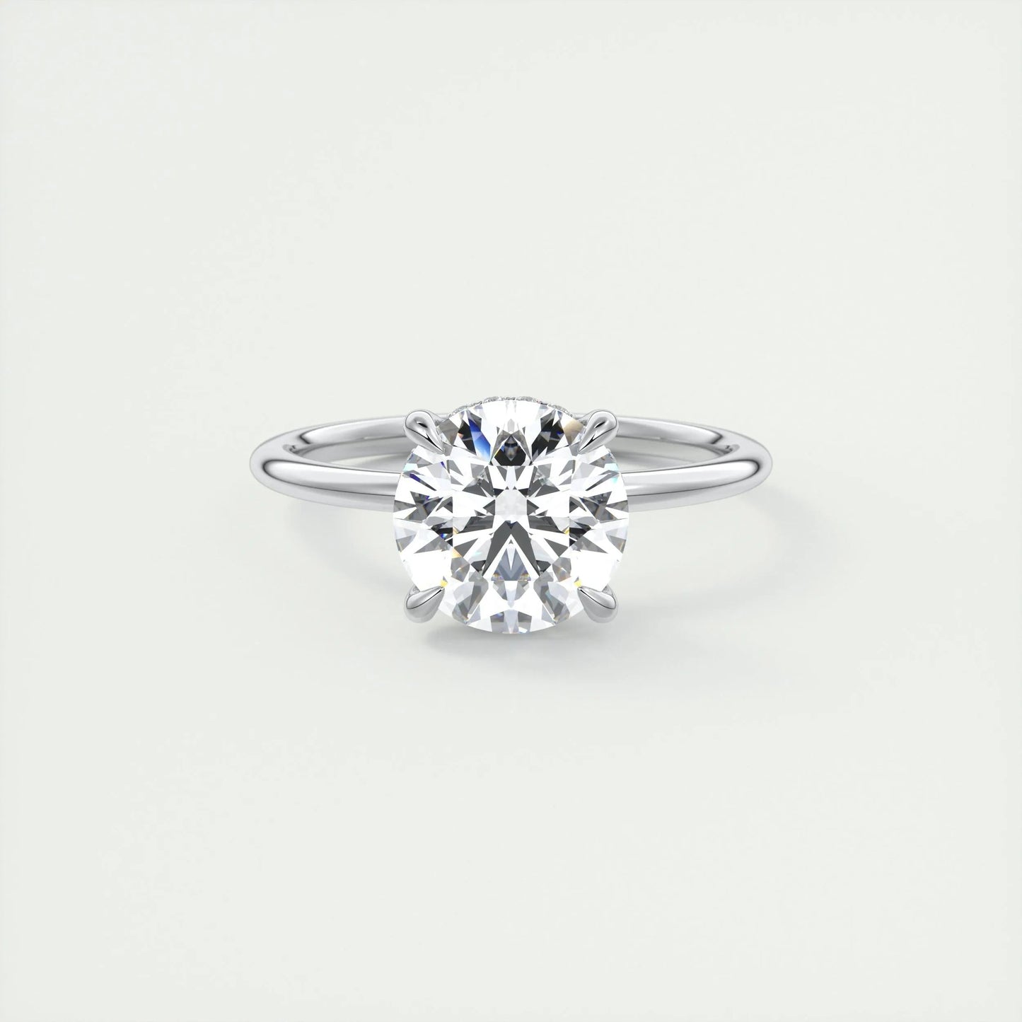 2.0 CT Round Hidden Halo Moissanite Engagement Ring 1