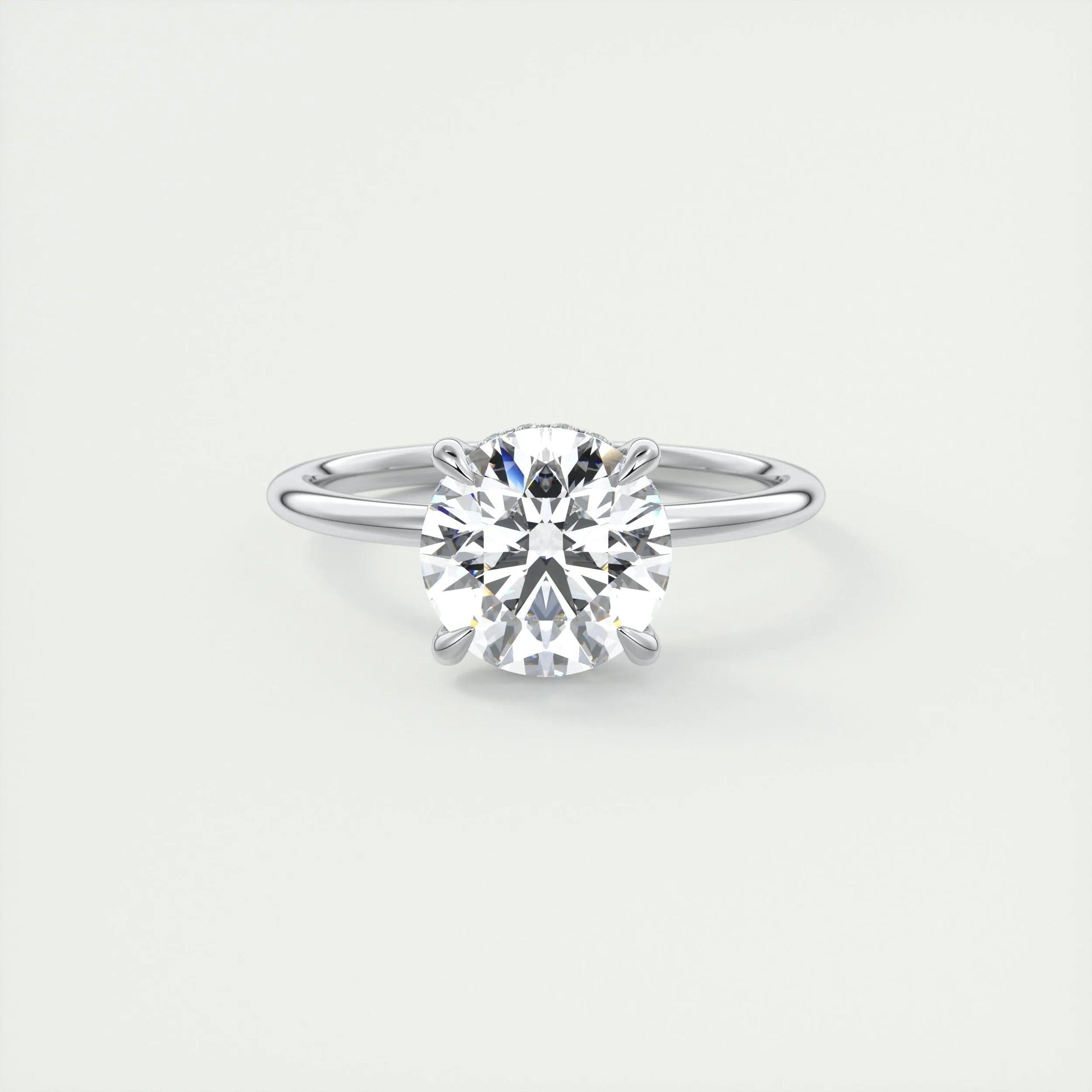 2.0 CT Round Hidden Halo Moissanite Engagement Ring 1