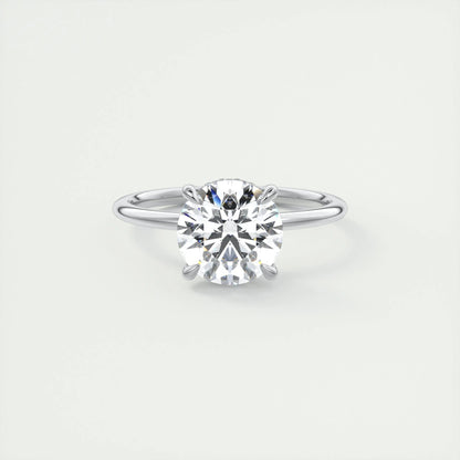 2.0 CT Round Hidden Halo Moissanite Engagement Ring 1