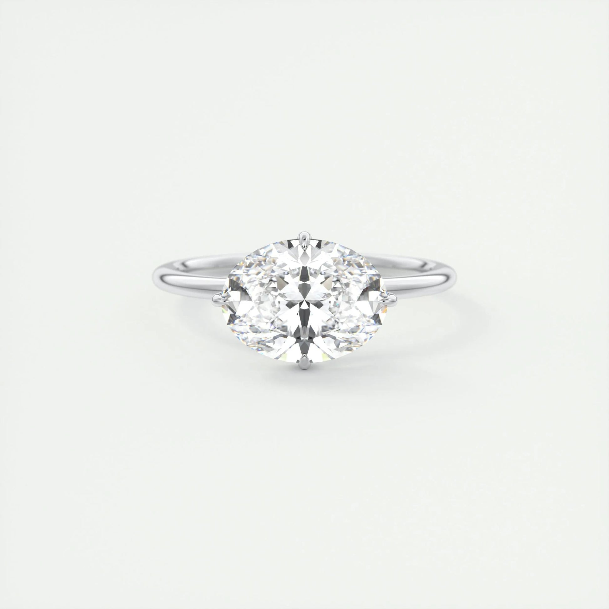 1.91 CT Oval Hidden Halo Moissanite Engagement Ring 1