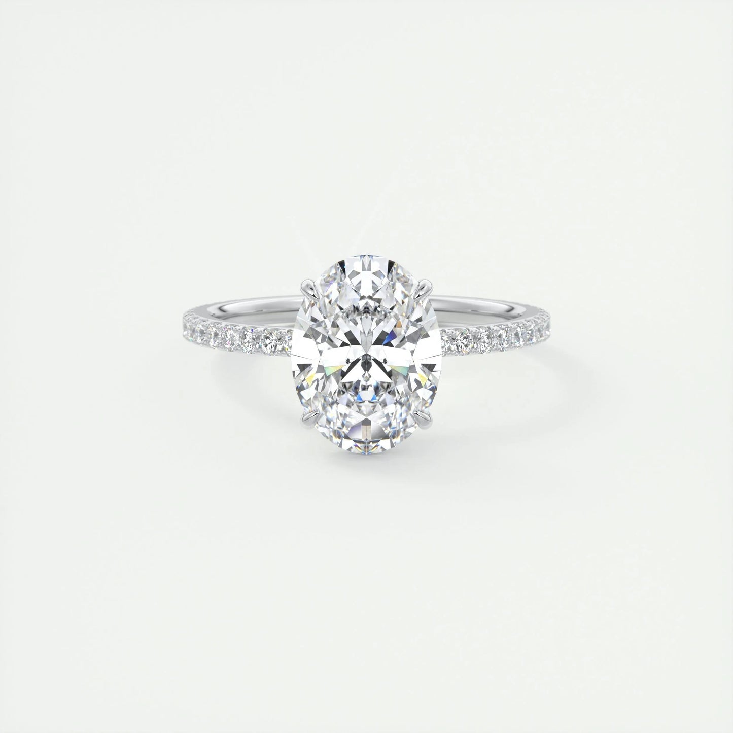 1.91 CT Oval Cut Pave Moissanite Engagement Ring 1