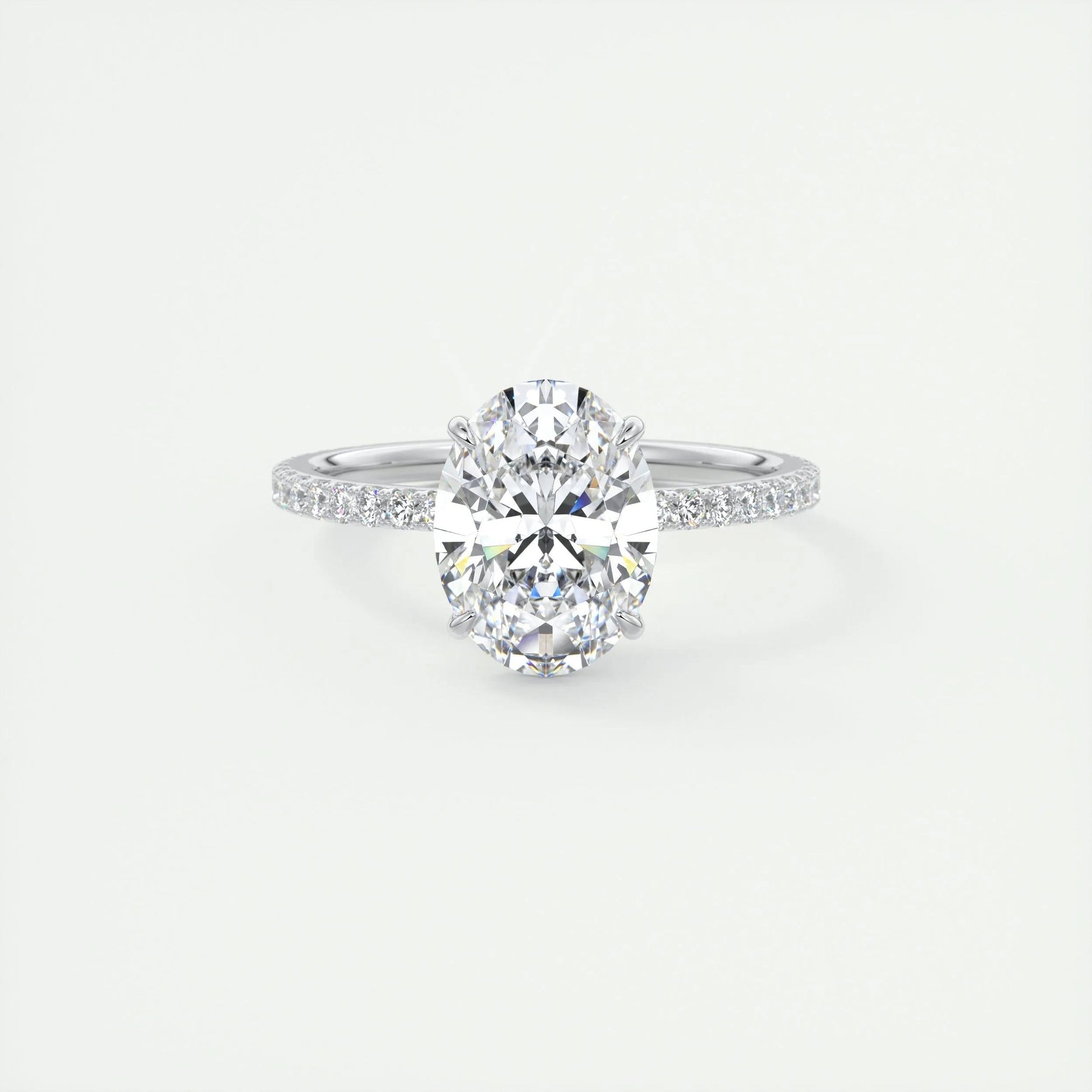 1.91 CT Oval Cut Pave Moissanite Engagement Ring 1