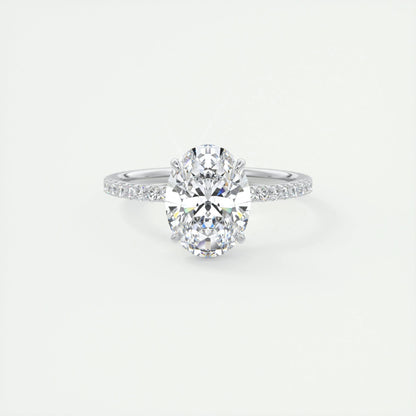 1.91 CT Oval Cut Pave Moissanite Engagement Ring 1