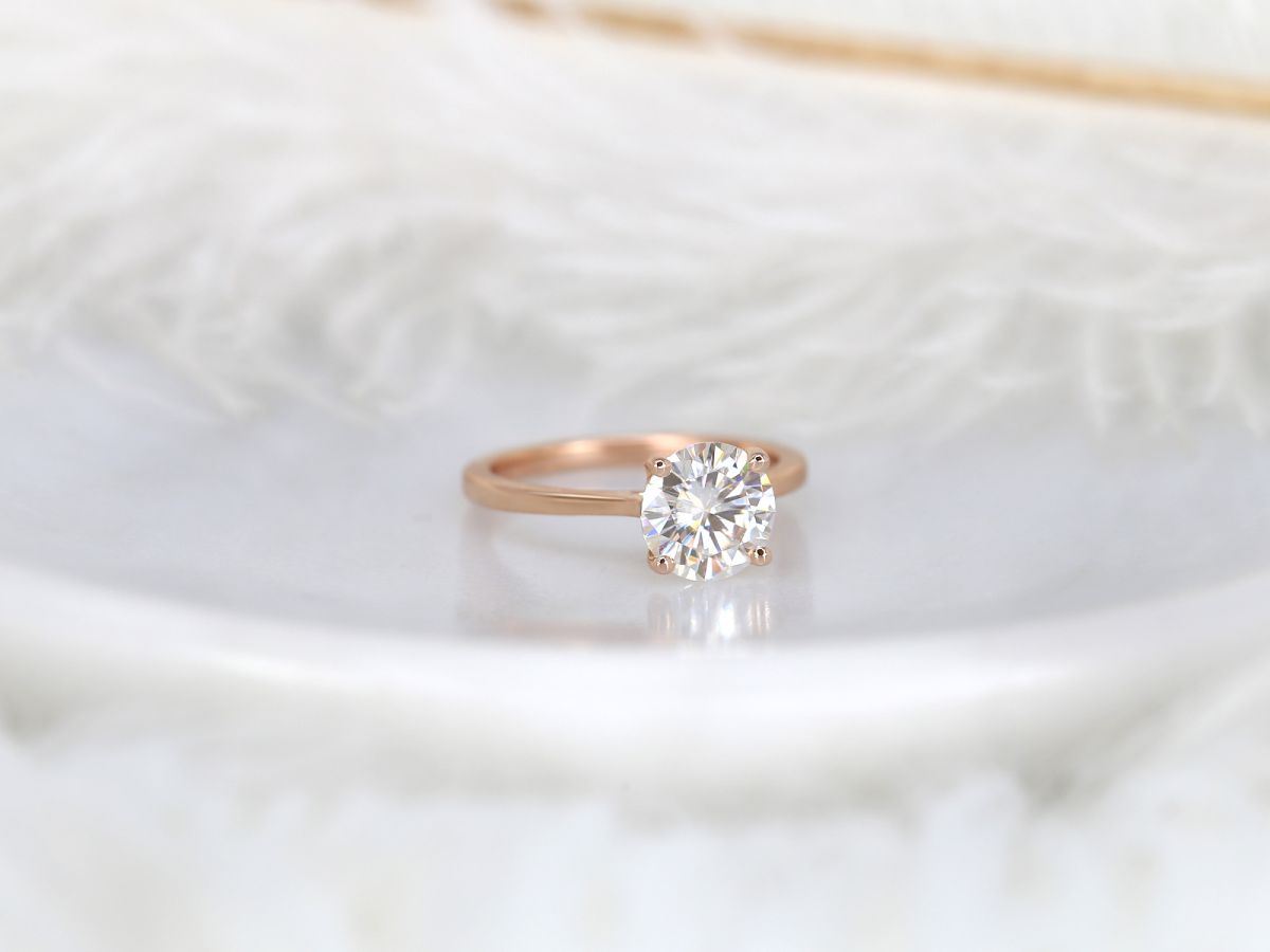 Stunning 2.0 CT Round Moissanite Engagement Ring with Solitaire Design 2