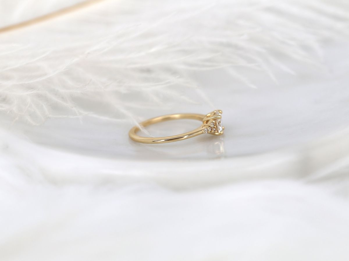 Stunning 0.75 CT Round Moissanite Engagement Ring With Cluster Design 4