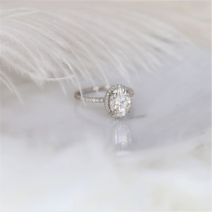 Stunning 2.0 CT Oval Moissanite Engagement Ring with Pave Design 4