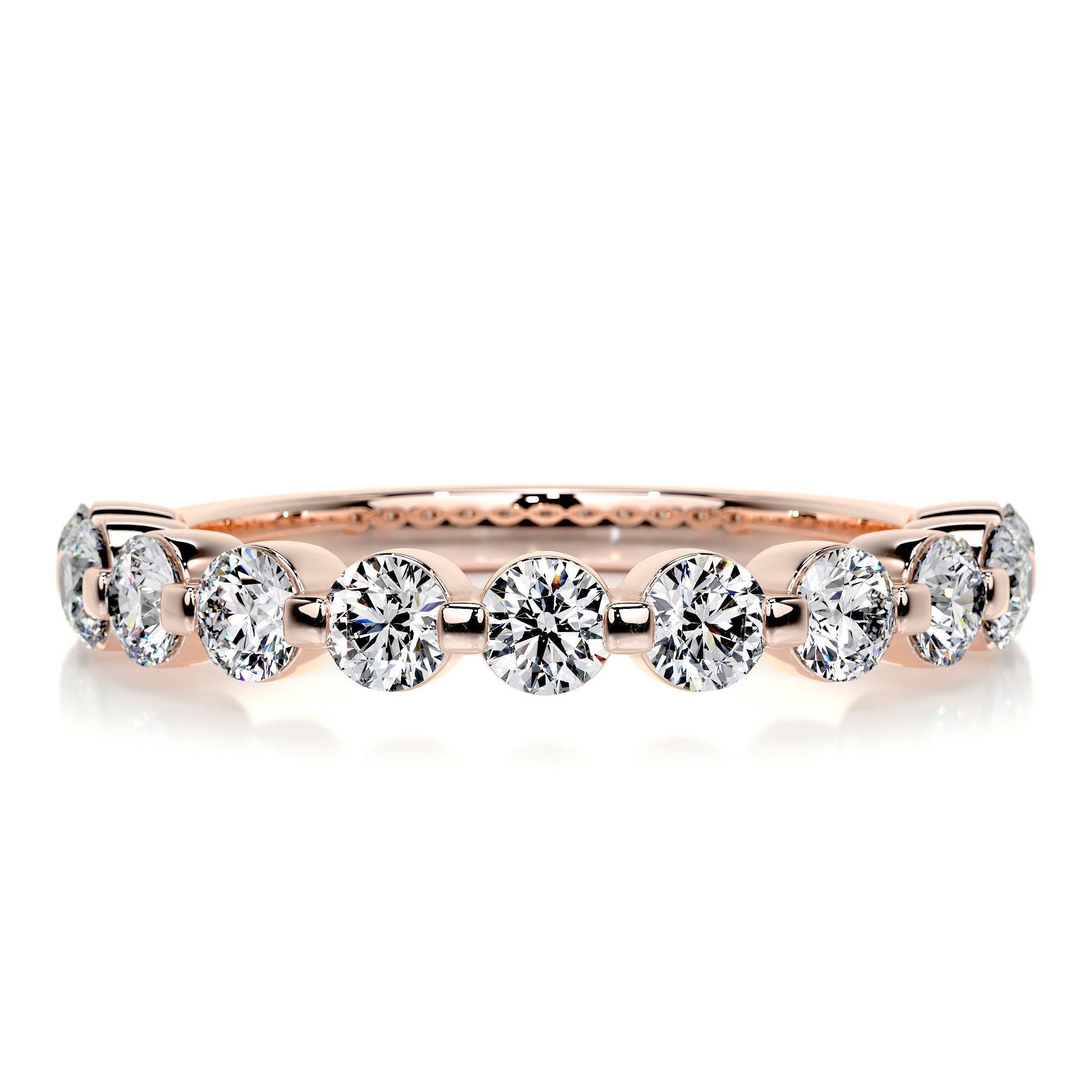 1 CT Round Half Eternity Lab Grown Diamond Wedding Band