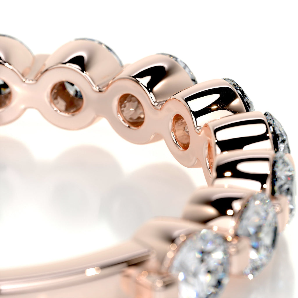 1 CT Round Half Eternity Lab Grown Diamond Wedding Band