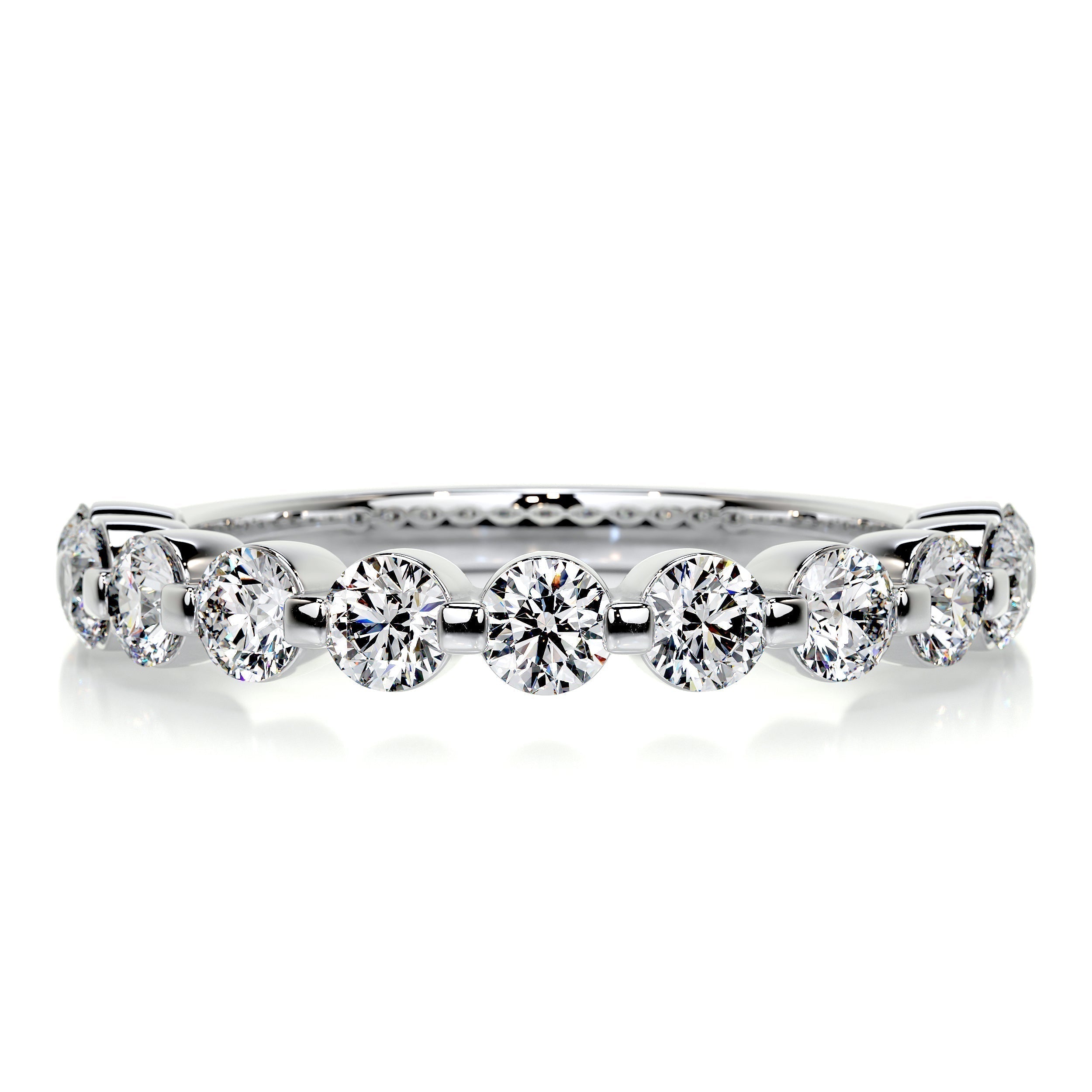 1 CT Round Half Eternity Lab Grown Diamond Wedding Band