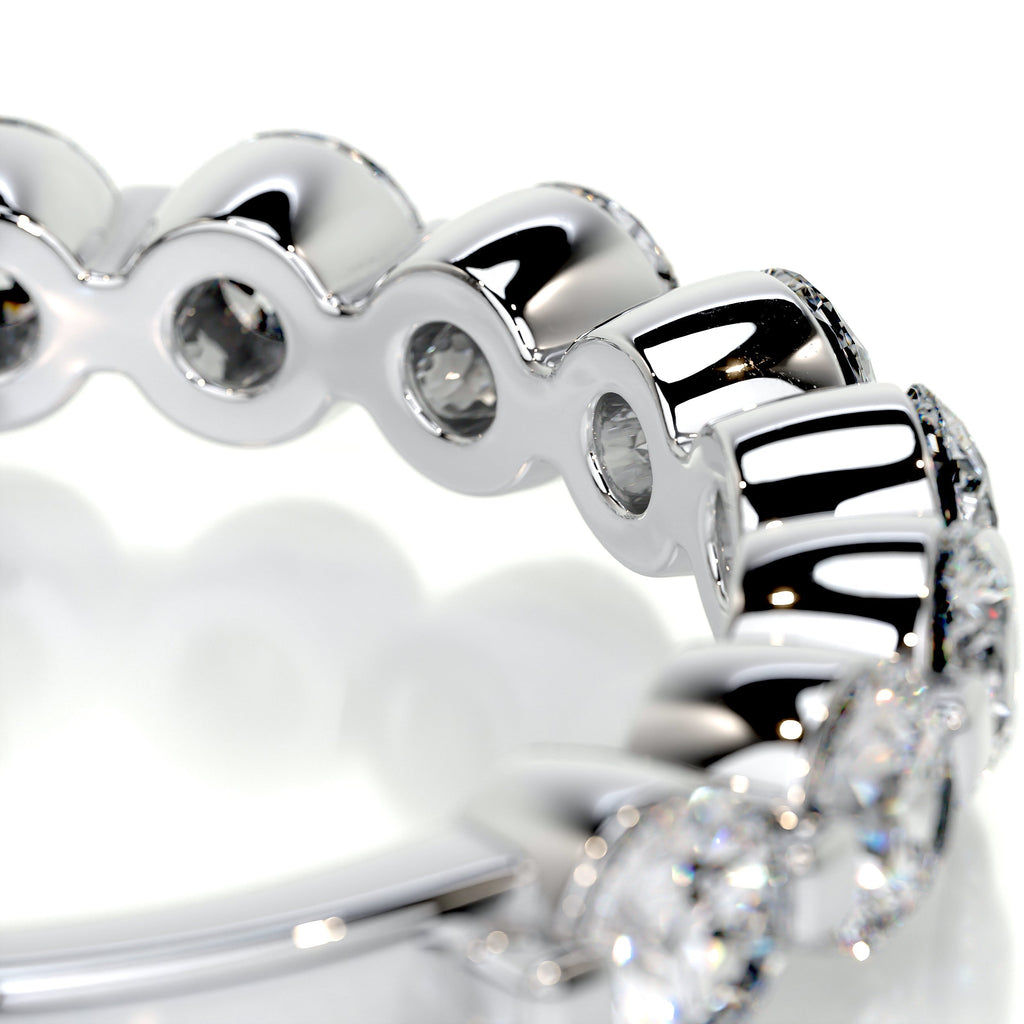 1 CT Round Half Eternity Lab Grown Diamond Wedding Band
