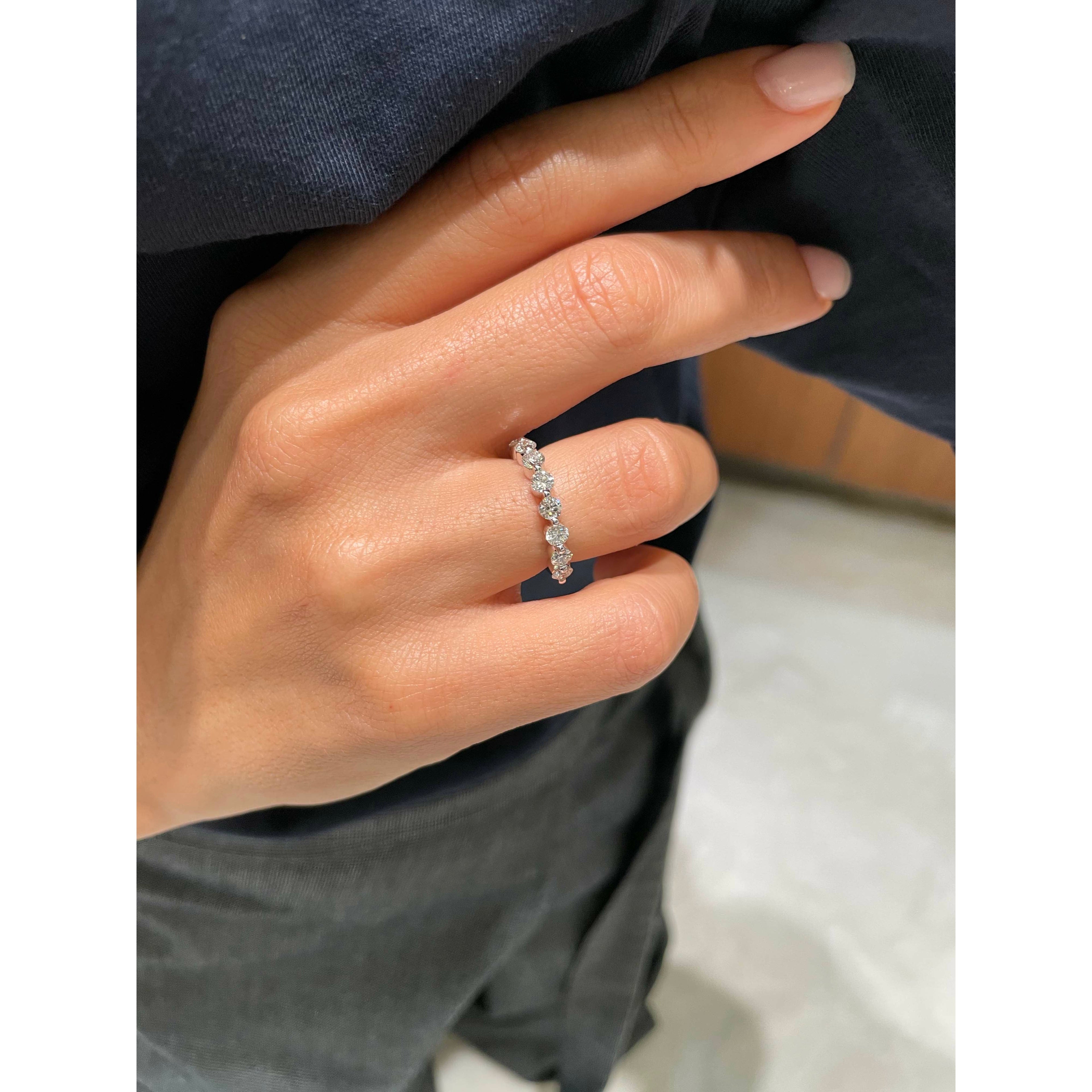 1 CT Round Half Eternity Lab Grown Diamond Wedding Band