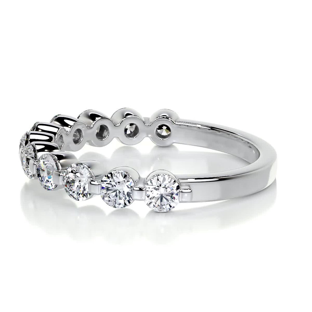 1 CT Round Half Eternity Lab Grown Diamond Wedding Band