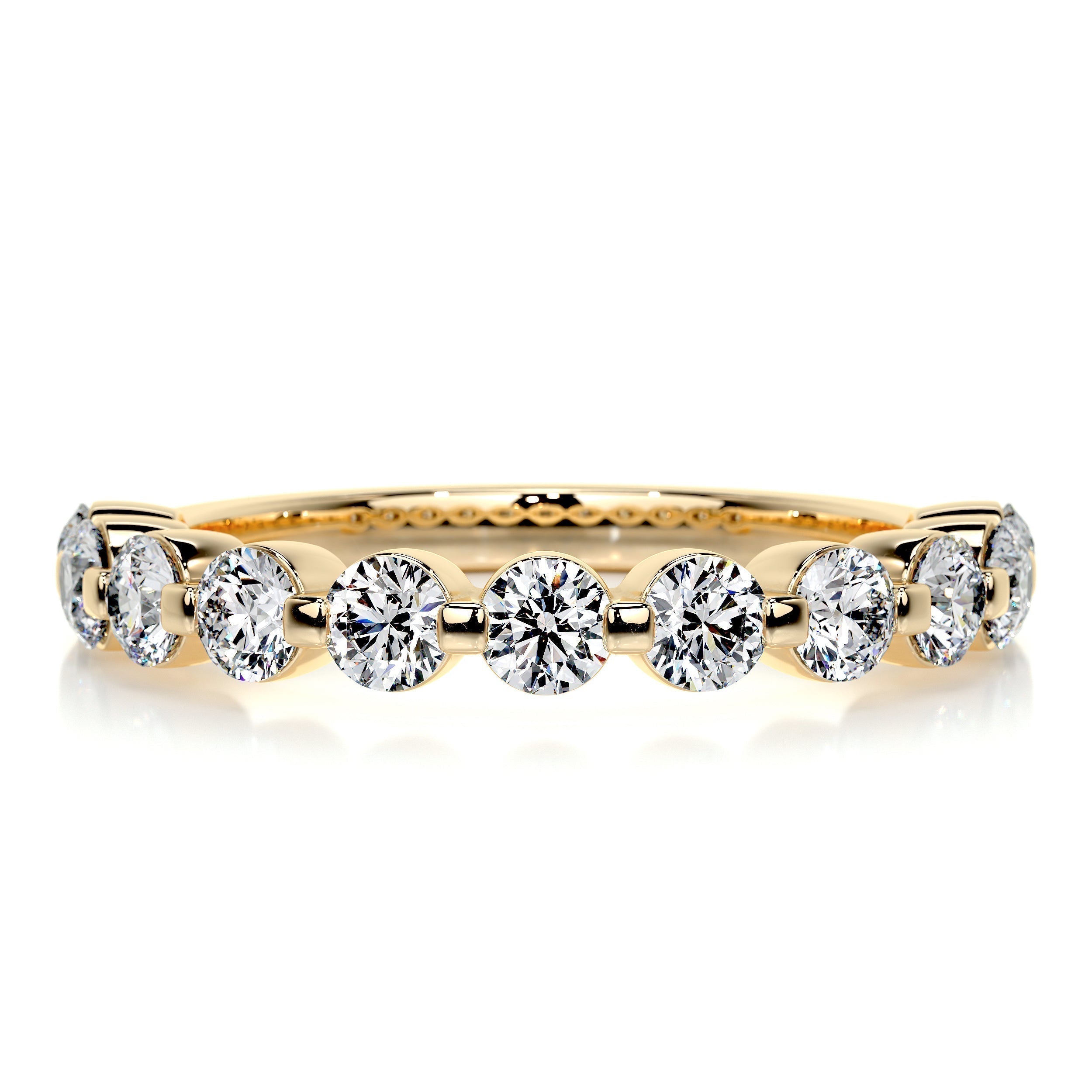 1 CT Round Half Eternity Lab Grown Diamond Wedding Band