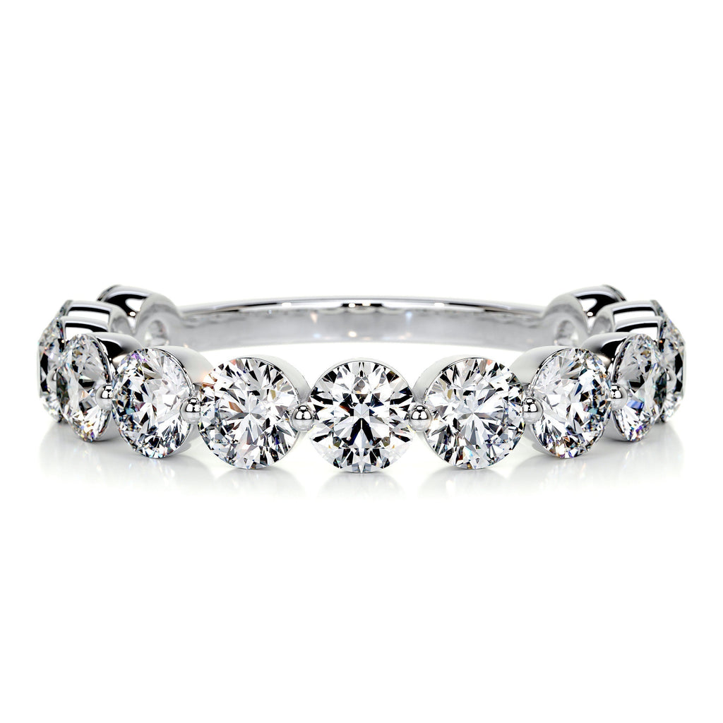 2 CT Round Half Eternity Lab Grown Diamond Wedding Band